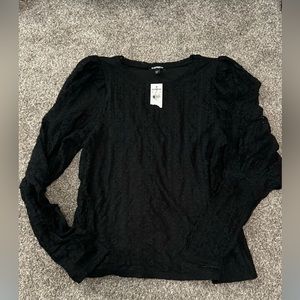 Express lace shirt. Balloon sleeve. Size medium with tags